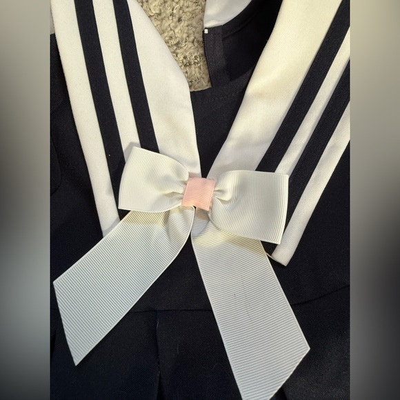 Bonnie Jean vintage y2k Navy and White Sailor Dress with Bow girls size 2t - Picture 3 of 3